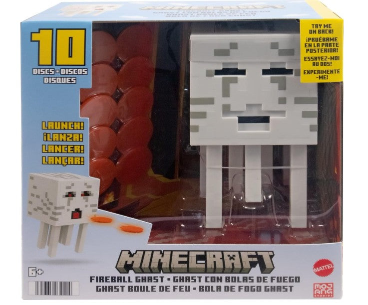 Mattel Minecraft Toys | Fireball Ghast Figure with 10 Shooting Discs ...